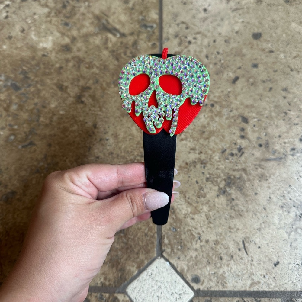 Poisoned Apple Rhinestone headband. Disney Snow White Evil Queen